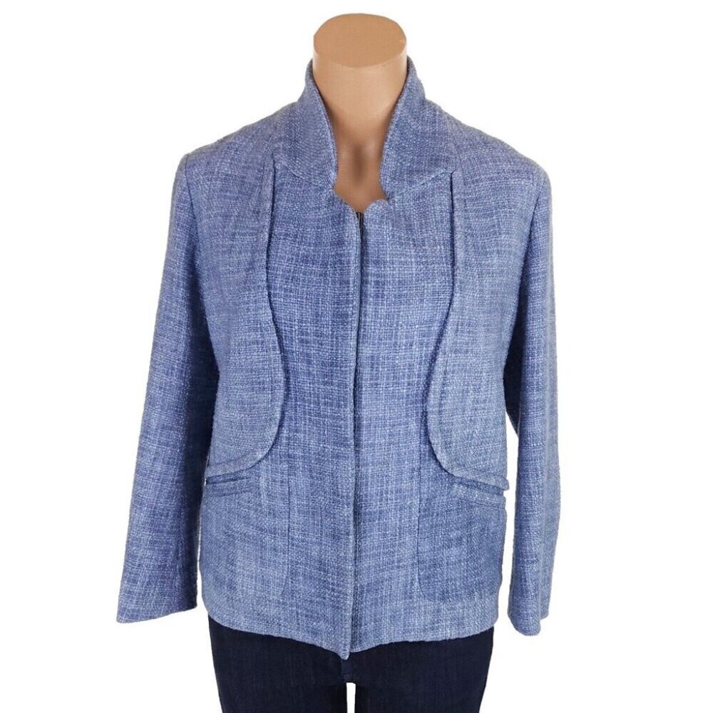 Maje Blue Textured Blazer